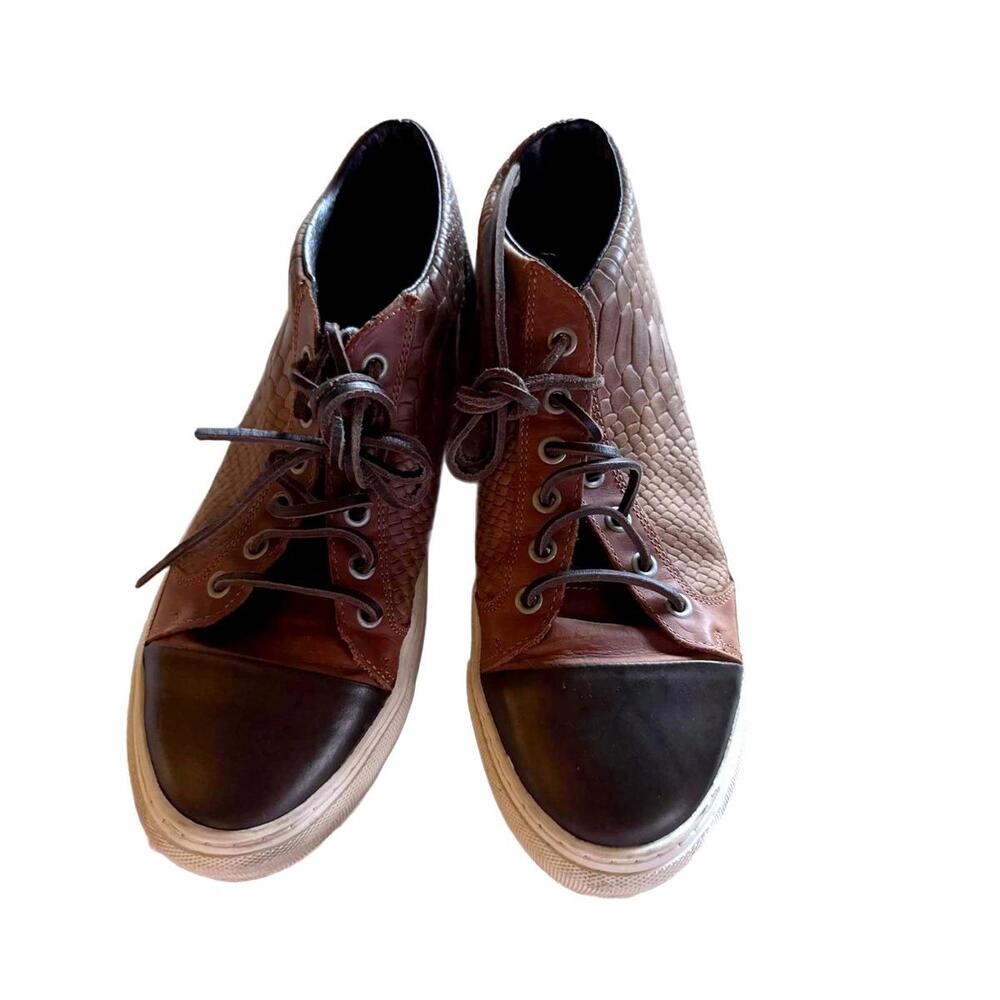 Slate & Stone Lisbon snake low-rise sneakers snake-embossed leather mens size 10
